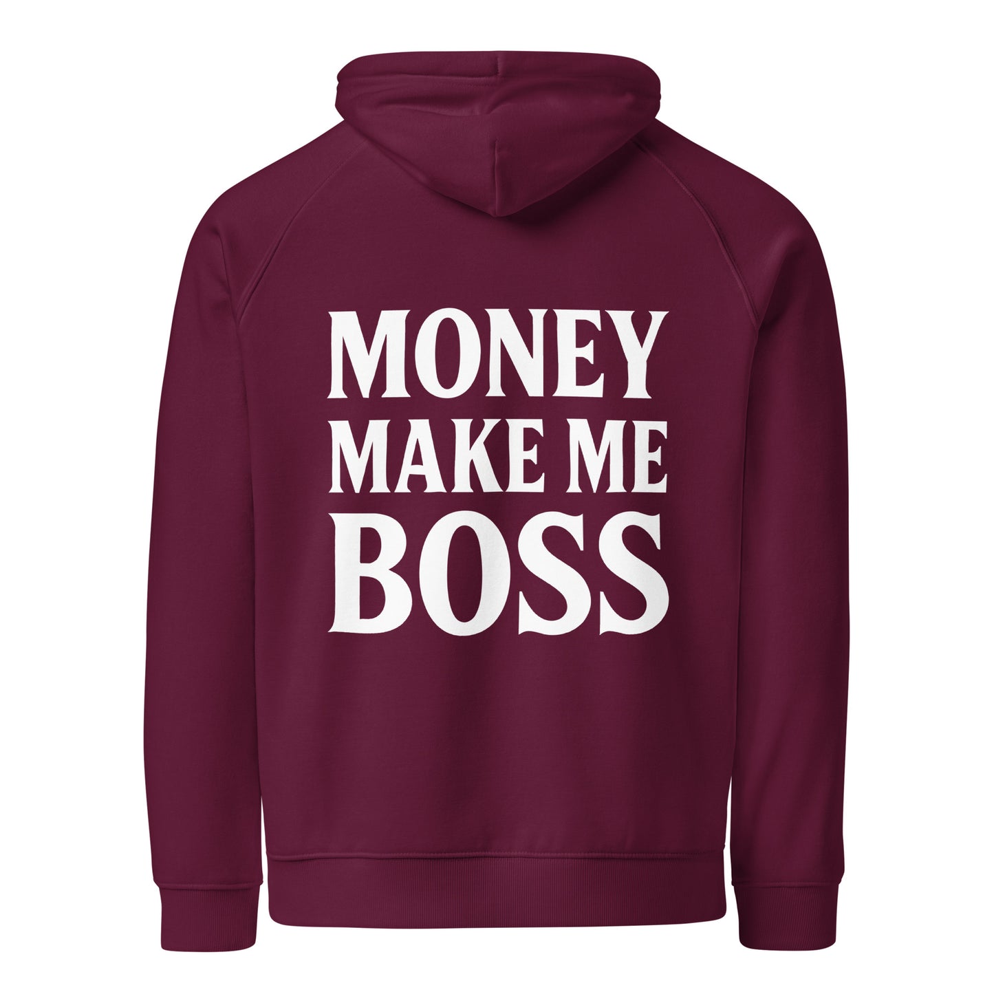 hoodie rouge bordeaux money make me boss neg a vye manni