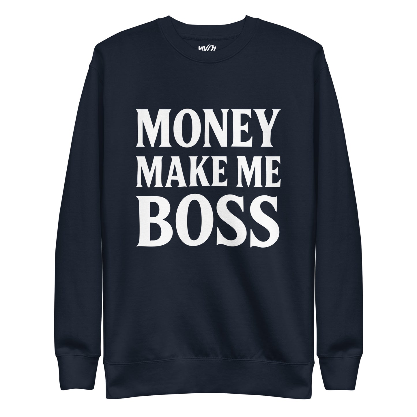 sweatshirt bleu marine money make me boss neg a vye manni