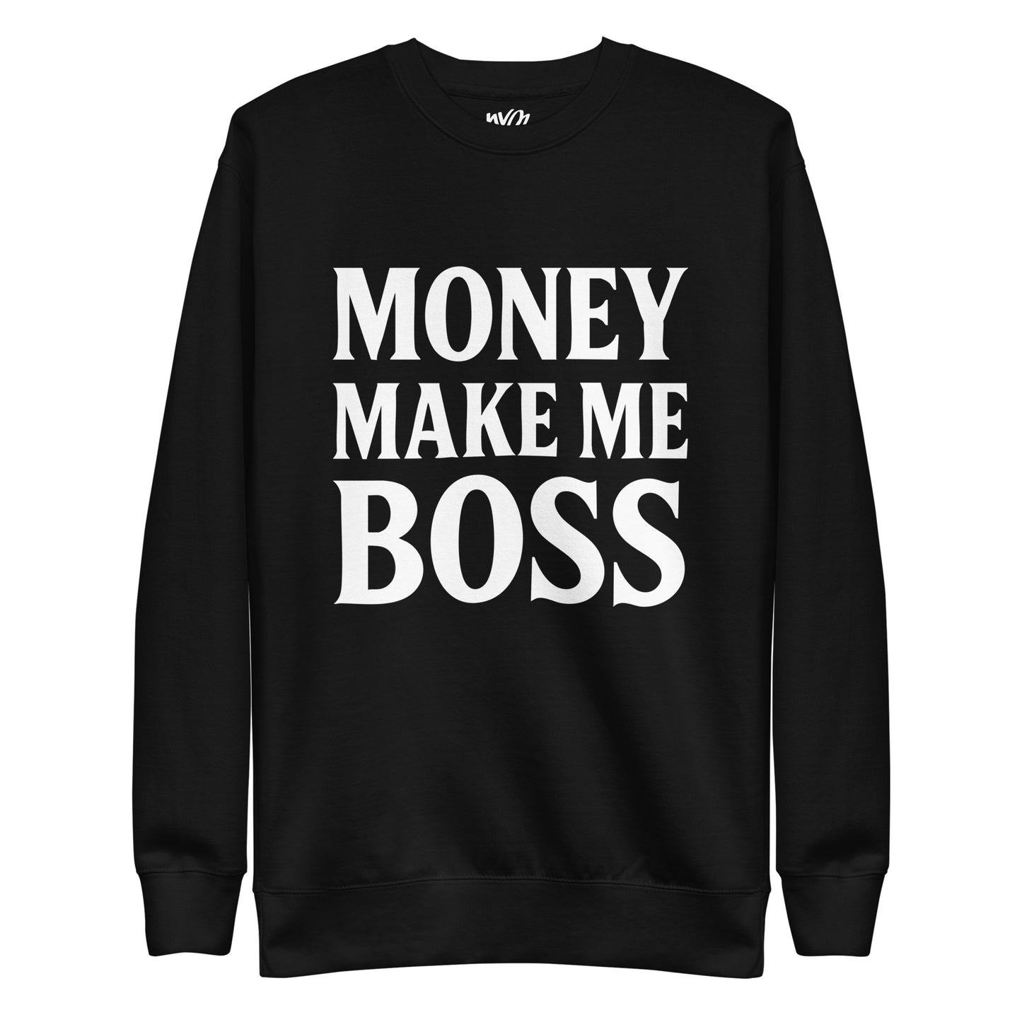 sweatshirt noir money make me boss neg a vye manni