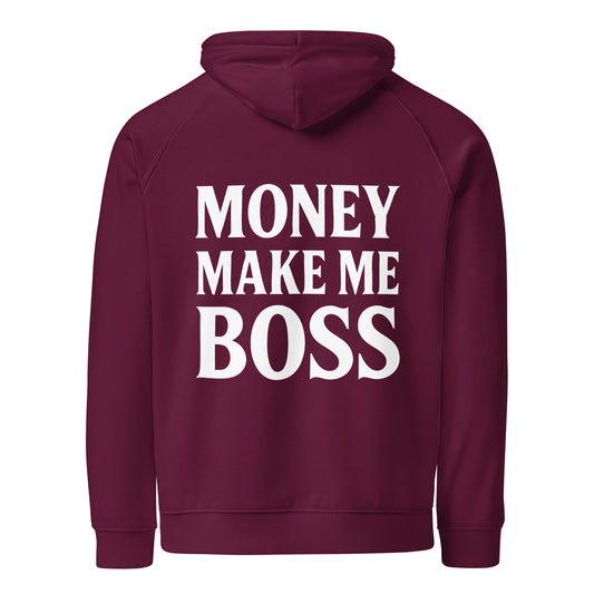 hoodie rouge bordeaux money make me boss neg a vye manni