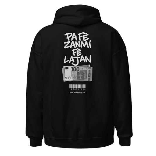 sweat a capuche pa fe zanmi fe lajan neg a vye manni