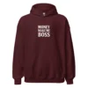 Hoodie money make me boss, rouge bordeaux, nèg a vyé manni