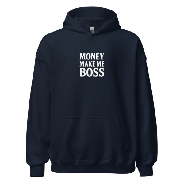 Hoodie money make me boss bleu marine nèg a vyé manni