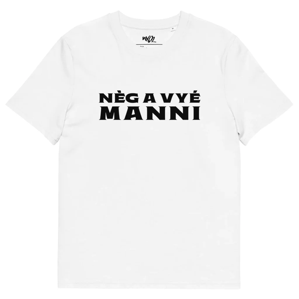 T-shirt nèg a vyé manni blanc
