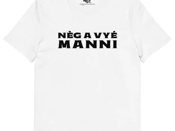 t-shirt blanc nèg a vyé manni