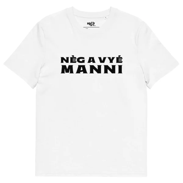 t-shirt blanc nèg a vyé manni
