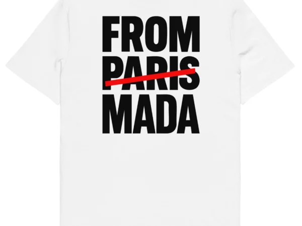 t-shirt from mada blanc neg a vye manni vue de dos