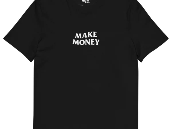 t-shirt noir make money nèg a vyé manni