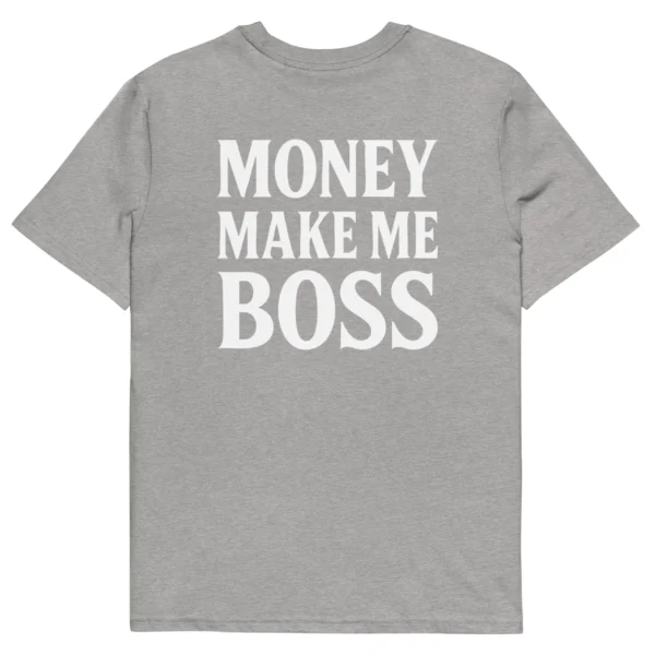 t-shirt money make me boss gris nèg a vyé manni