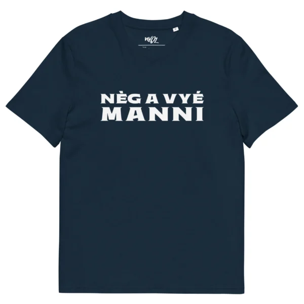 t-shirt nèg a vyé manni bleu