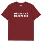 t-shirt nèg a vyé manni rouge bordeaux
