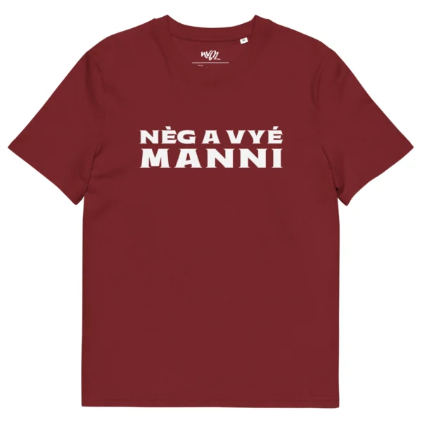 t-shirt nèg a vyé manni rouge bordeaux