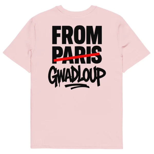 tshirt from gwadloup rose neg a vye manni vu de dos