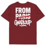 tshirt from gwadloup rouge bordeaux neg a vye manni vu de dos