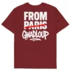 tshirt from gwadloup rouge bordeaux neg a vye manni vu de dos