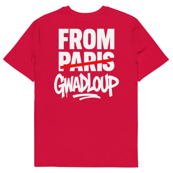 tshirt from gwadloup rouge neg a vye manni vu de dos