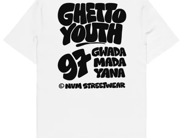 tshirt ghetto youth blanc nèg a vyé manni