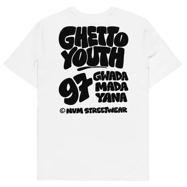 tshirt ghetto youth blanc nèg a vyé manni