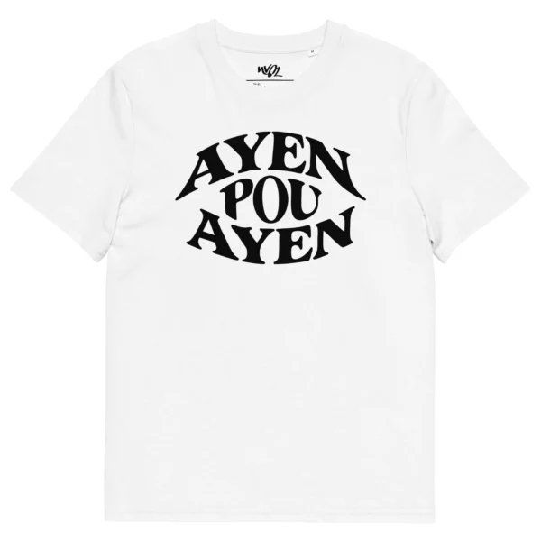 t-shirt ayen pou ayen blanc neg a vye manni