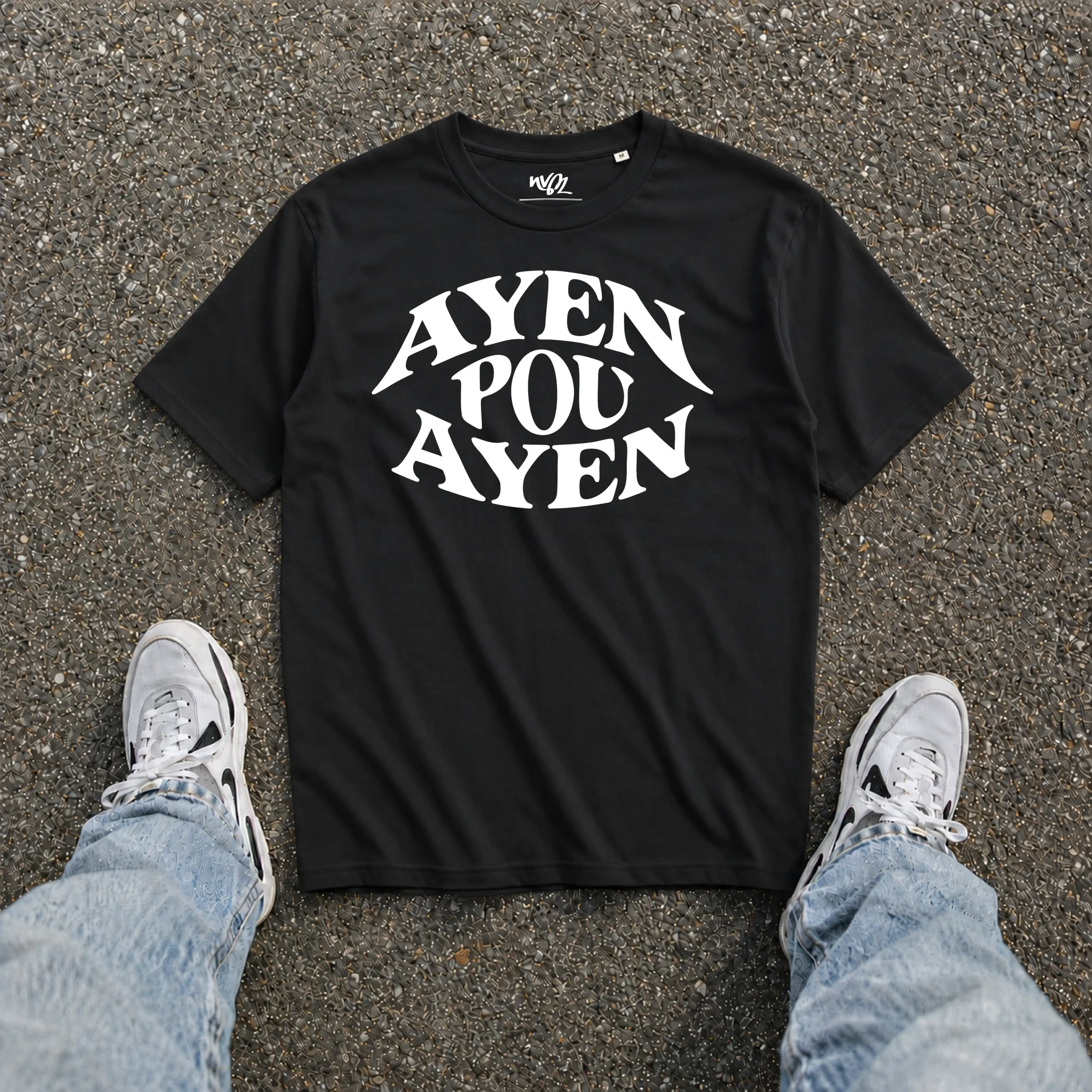 T-shirt noir ayen pou ayen nèg a vyé manni
