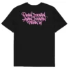 t-shirt noir pran douvan avan douvan pranw dos typograghie rose neg a vye manni