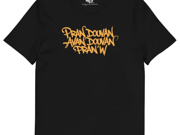 t-shirt pran douvan avan douvan pranw orange neg a vye manni