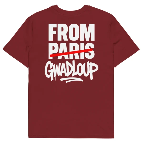 t-shirt from gwadloup nèg a vyé manni bordeaux dos
