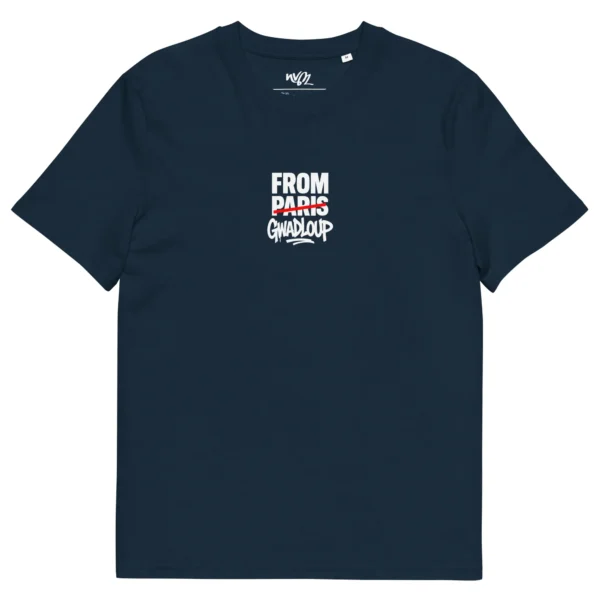 t-shirt from gwadloup nèg a vyé manni bleu marine