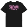 t-shirt noir pran douvan avan douvan pranw dos typograghie rose neg a vye manni