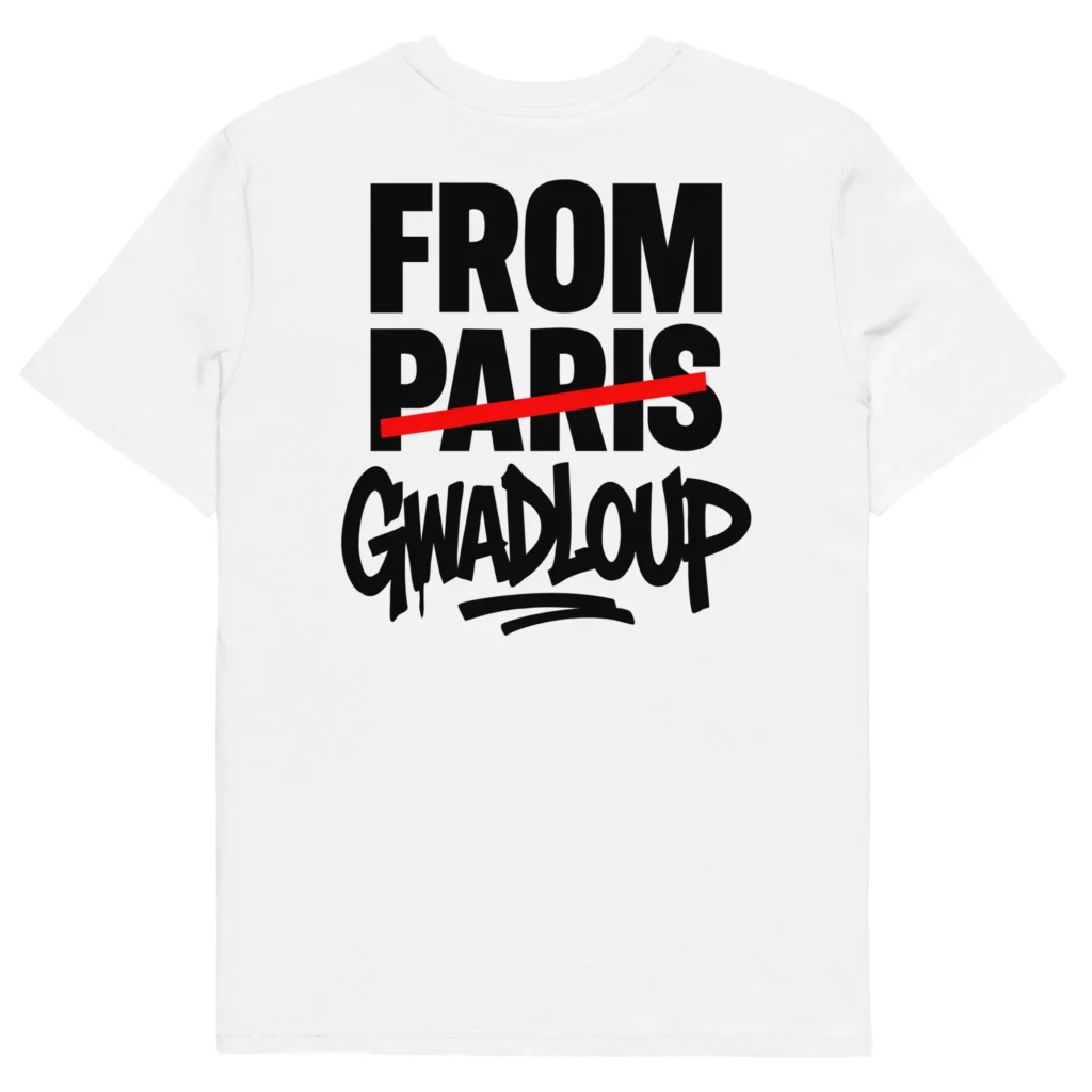 t-shirt from gwadloup blanc dos nèg a vyé manni