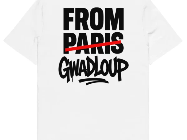 t-shirt from gwadloup blanc dos nèg a vyé manni