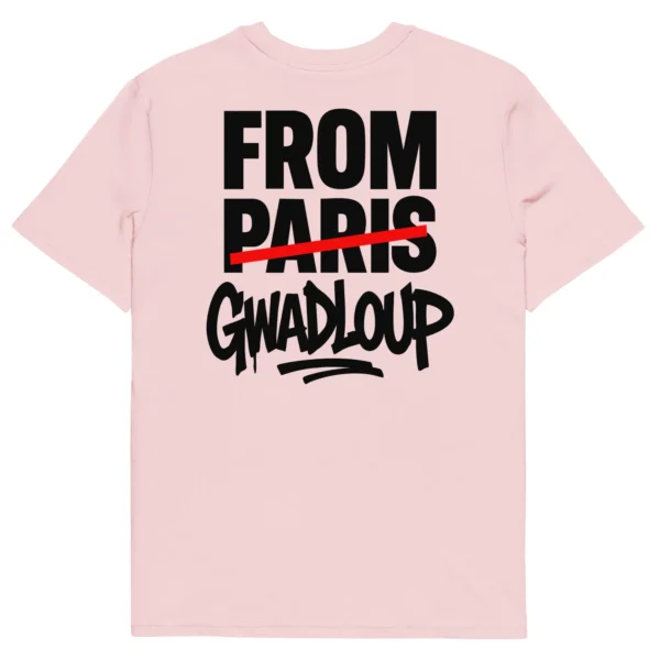 t-shirt from gwadloup rose nèg a vyé manni vue de dos